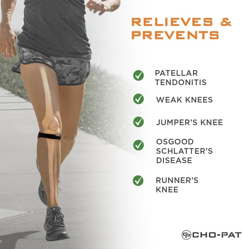 Cho-Pat Small Black Original Knee Strap for Pain Relief and Support - Image 3